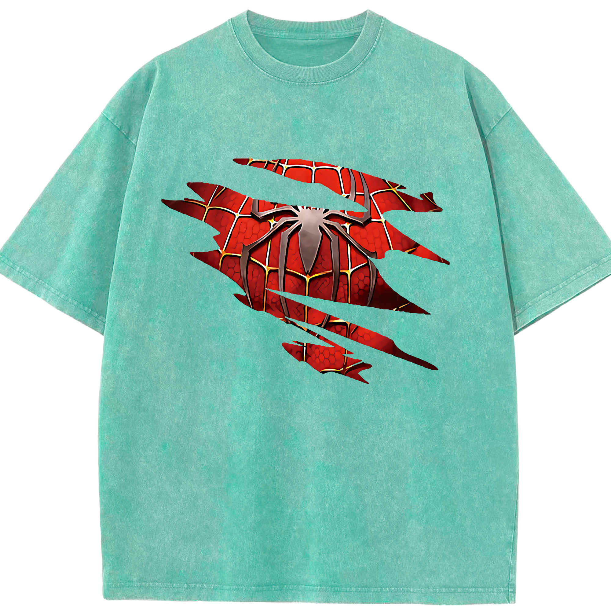（画像用） Spider Man スパイダーマン 綿100% ヴィンテージ風 半袖Tシャツ（フロントプリント）